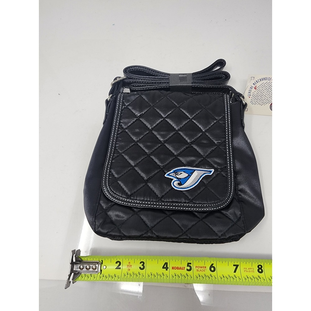 Littleearth Womens Toronto Blue Jays Crossbody Bag Black Satin Casual Size OS